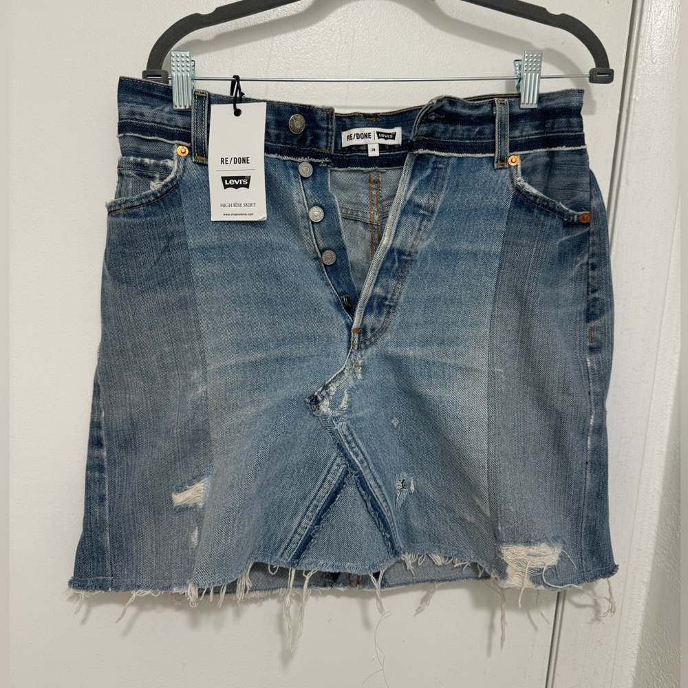 NWT Levi's REDONE Denim High Rise Skirt Size: 28